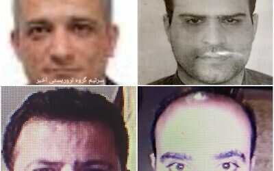 Four alleged suspects in the killing of nuclear scientist Mohsen Fakhrizadeh (Twitter)