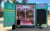 A Vertical Field container stationed at the Tel Aviv port (Courtesy)