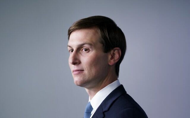 Then-senior adviser to the president Jared Kushner, attending a press conference in the Brady Briefing Room of the White House in Washington, DC, on September 4, 2020. (Brendan Smialowski/AFP)