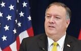 Illustrative: US Secretary of State Michael Pompeo speaks during a press conference at the State Department in Washington, on August 19, 2020. (Mandel Ngan/AFP)