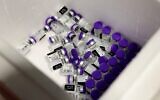 Doses of the Pfizer-Biontech COVID-19 coronavirus vaccine at a vaccination center in Magdeburg, eastern Germany, on December 27, 2020. (Ronny Hartmann / POOL / AFP)