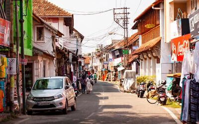Jew Town signage remains in Kochi. (Christabel Lobo/ via JTA)