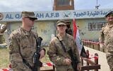 Illustrative: In this March 27, 2020 file photo, US soldiers stand guard during the hand over ceremony of Qayyarah Airfield, Iraqi Security Forces, in the south of Mosul, Iraq.  (AP Photo/Ali Abdul Hassan)