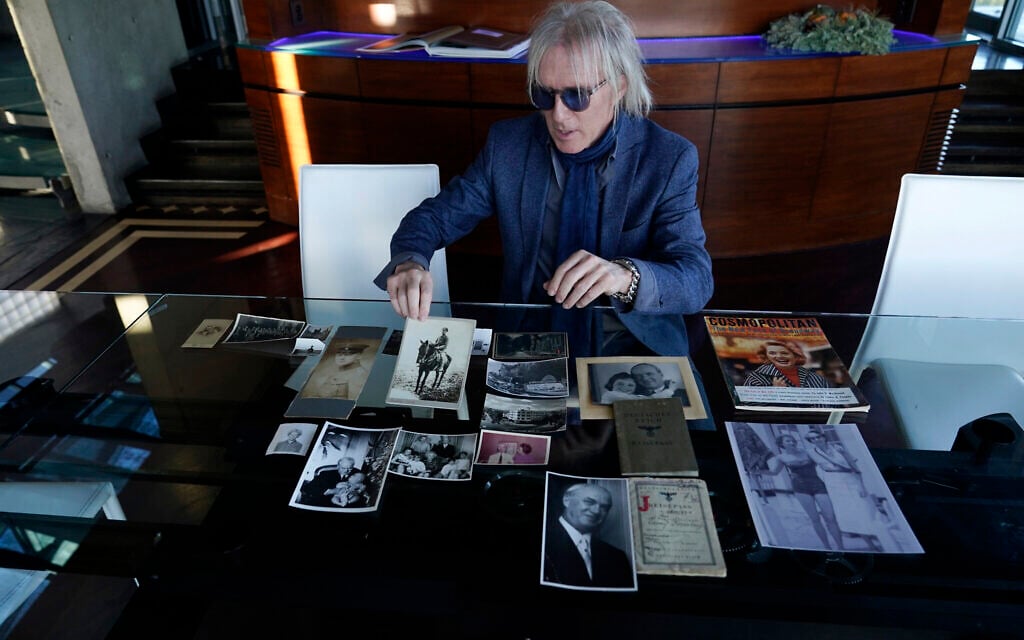 Jed Leiber shows photos of his grandfather Saemy Rosenberg's life, Dec. 3, 2020, at Leiber's home in Los Angeles. (AP Photo/Marcio Jose Sanchez) Jed Leiber shows photos of his grandfather Saemy Rosenberg's life, Dec. 3, 2020, at Leiber's home in Los Angeles. (AP Photo/Marcio Jose Sanchez)