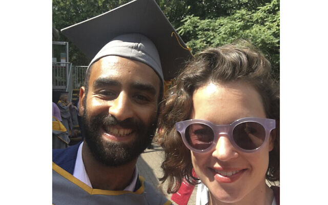 Karim Ennarah (L) and his now-wife Jess Kelly, after graduating from the School of Oriental and African Studies, London, in 2018. (courtesy of Jess Kelly via AP, File) Karim Ennarah (L) and his now-wife Jess Kelly, after graduating from the School of Oriental and African Studies, London, in 2018. (courtesy of Jess Kelly via AP, File)