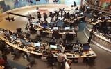 Al-Jazeera staff work at their TV station in Doha, Qatar, June 8, 2017. (AP Photo/ Malak Harb, File)