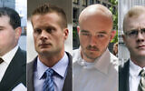 This combination made from file photo shows Blackwater guards, from left, Dustin Heard, Evan Liberty, Nicholas Slatten and Paul Slough. On Tuesday, Dec. 22, 2020, President Donald Trump pardoned 15 people, including Heard, Liberty, Slatten and Slough, the four former government contractors convicted in a 2007 massacre in Baghdad that left more a dozen Iraqi civilians dead and caused an international uproar over the use of private security guards in a war zone. (AP Photo/File)