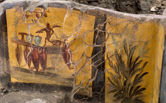 An undated photo made available by the Pompeii Archeological park press office shows the thermopolium in the Pompeii archeological park, near Naples, Italy. (Luigi Spina/Parco Archeologico di Pompei via AP)