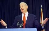 George W. Bush's representative, former Secretary of State James A. Baker, gestures during a press conference in Tallahassee, Florida, Nov. 22, 2000 (AP Photo/Beth A. Keiser)
