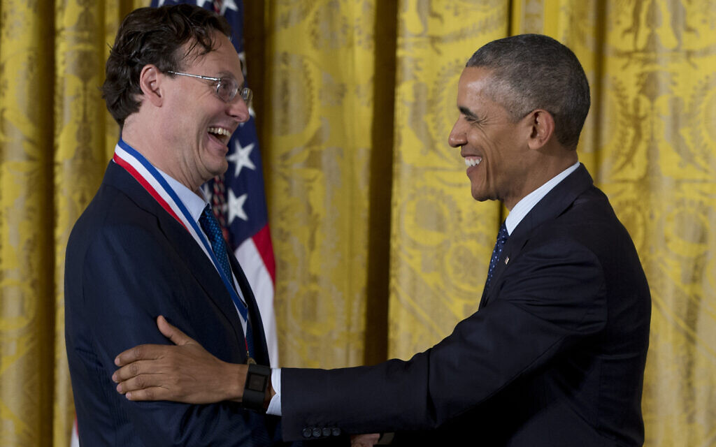 Then-president Barack Obama shakes hands with Dr. Jonathan Rothberg, of the 4catalyzer Corporation and Yale School of Medicine after awarding him the National Medal of Technology and Innovation, Thursday, May 19, 2016, during a ceremony in the East Room of the White House in Washington. (AP Photo/Carolyn Kaster)