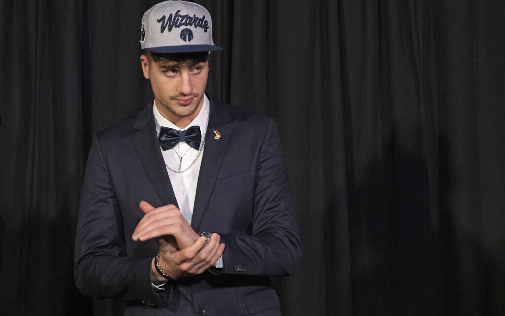 Deni Avdija speaks to the media after NBA's Washington Wizards picked him in the NBA draft 2020 in Tel Aviv on November 19, 2020. (AP/Ariel Schalit)