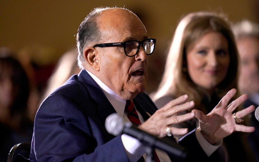 Former Mayor of New York Rudy Giuliani, a lawyer for US President Donald Trump, speaks at a hearing of the Pennsylvania State Senate Majority Policy Committee, Wednesday, Nov. 25, 2020, in Gettysburg, Pennsylvania (AP Photo/Julio Cortez) Former Mayor of New York Rudy Giuliani, a lawyer for US President Donald Trump, speaks at a hearing of the Pennsylvania State Senate Majority Policy Committee, Wednesday, Nov. 25, 2020, in Gettysburg, Pennsylvania (AP Photo/Julio Cortez)