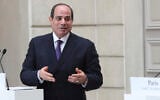 Egyptian President Abdel-Fattah el-Sissi speaks during a press conference at the Elysee palace in Paris, France, December 7, 2020. (Michel Euler/AP)