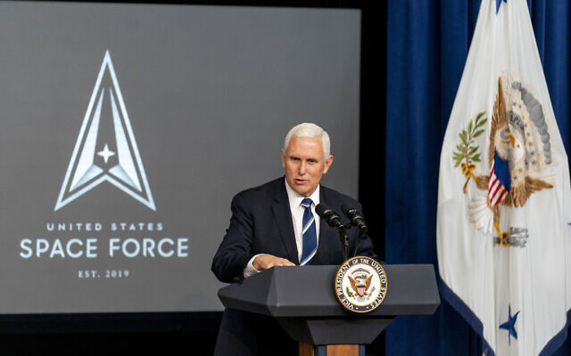 Vice President Mike Pence speaks at a ceremony to commemorate the first birthday of the US Space Force at the Eisenhower Executive Office Building on the White House complex, Dec. 18, 2020, in Washington. (AP Photo/Andrew Harnik) Vice President Mike Pence speaks at a ceremony to commemorate the first birthday of the US Space Force at the Eisenhower Executive Office Building on the White House complex, Dec. 18, 2020, in Washington. (AP Photo/Andrew Harnik)