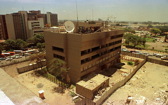 The bomb-wrecked US Embassy in downtown Nairobi, Kenya, March 22,1999. (Khalil Senosi/AP) The bomb-wrecked US Embassy in downtown Nairobi, Kenya, March 22,1999. (Khalil Senosi/AP)