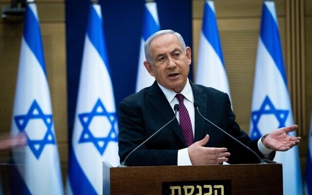 Israeli prime minister Benjamin Netanyahu gives a statement to the media in the Israeli Parliament in Jerusalem on November 2, 2020. (Yonatan Sindel/Flash90) Israeli prime minister Benjamin Netanyahu gives a statement to the media in the Israeli Parliament in Jerusalem on November 2, 2020. (Yonatan Sindel/Flash90)