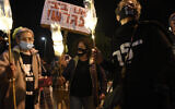 Israelis protest against Prime Minister Benjamin Netanyahu near his home in Caesarea, on December 12, 2020. (Meir Vaknin/Flash90)