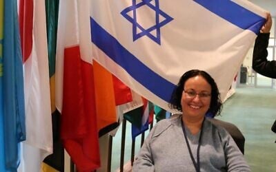 Odelia Fitoussi at the UN headquarter in New York (courtesy Israeli Mission to the UN)