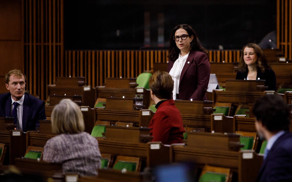 Illustrative: MP Ya'ara Saks asks Canadian Prime Minister Justin Trudeau a question during Question Period in the House of Commons, in West Block of Parliament, in Ottawa, Canada, on November 25, 2020. (Courtesy)