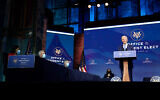 US President-elect Joe Biden announces his choice for several positions in his administration during an event at The Queen theater in Wilmington, Delaware, Dec. 11, 2020. (AP Photo/Susan Walsh)