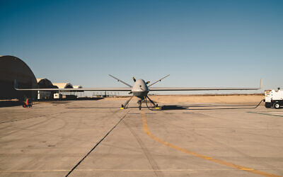 A US military MQ-9B Reaper drone at a US Army testing site, Yuma, Arizona, on November 7, 2019. (US Marine Corps/Lance Cpl. Colton Brownlee)