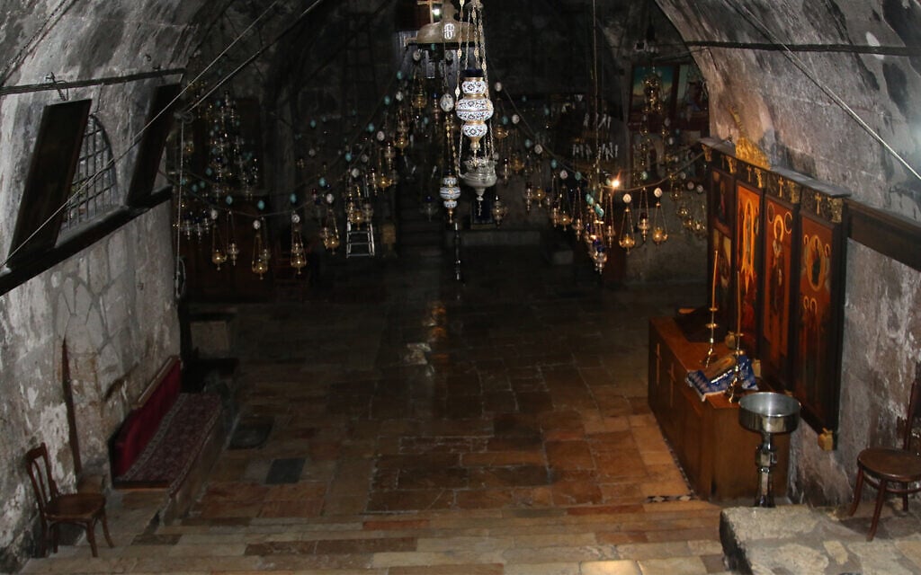 A shrine to the Virgin Mary at the Church of the Assumption, built on the site that tradition says was her tomb. (Shmuel Bar-Am)