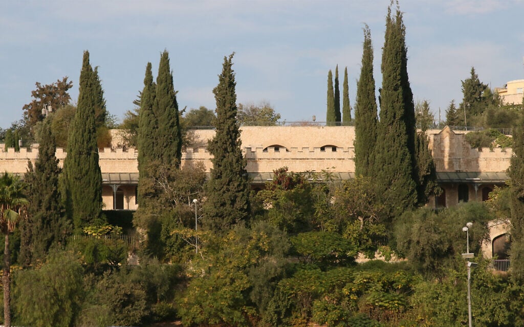 A view of the Mishkenot Sha'anamim neighborhood of Jerusalem seen from the Old City ramparts. The neighborhood dates back to 1857 and was the first housing project outside of the Old City. (Shmuel Bar-Am)