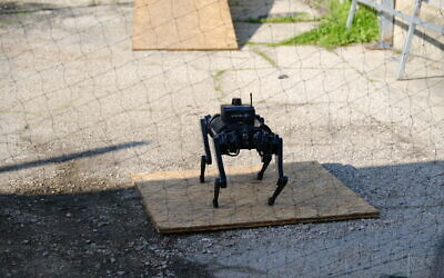 An autonomous robotic dog manufactured by the Rafael defense contractor equipped with advanced sensors that can be used by soldiers in urban warfare, as seen in a demonstration of the device on December 24, 2020. (Rafael Advanced Defense Systems)