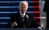 US President Joe Biden delivers his inauguration speech on January 20, 2021, at the US Capitol in Washington, DC (ANDREW CABALLERO-REYNOLDS / AFP)