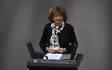 Vice President of the European Jewish Congress and the World Jewish Congress Charlotte Knobloch speaks during a ceremony marking the 76th anniversary of the liberation of Nazi Germany's Auschwitz death camp, on International Holocaust Remembrance Day, January 27, 2021 at the Bundestag in Berlin. (SCHWARZ / AFP)