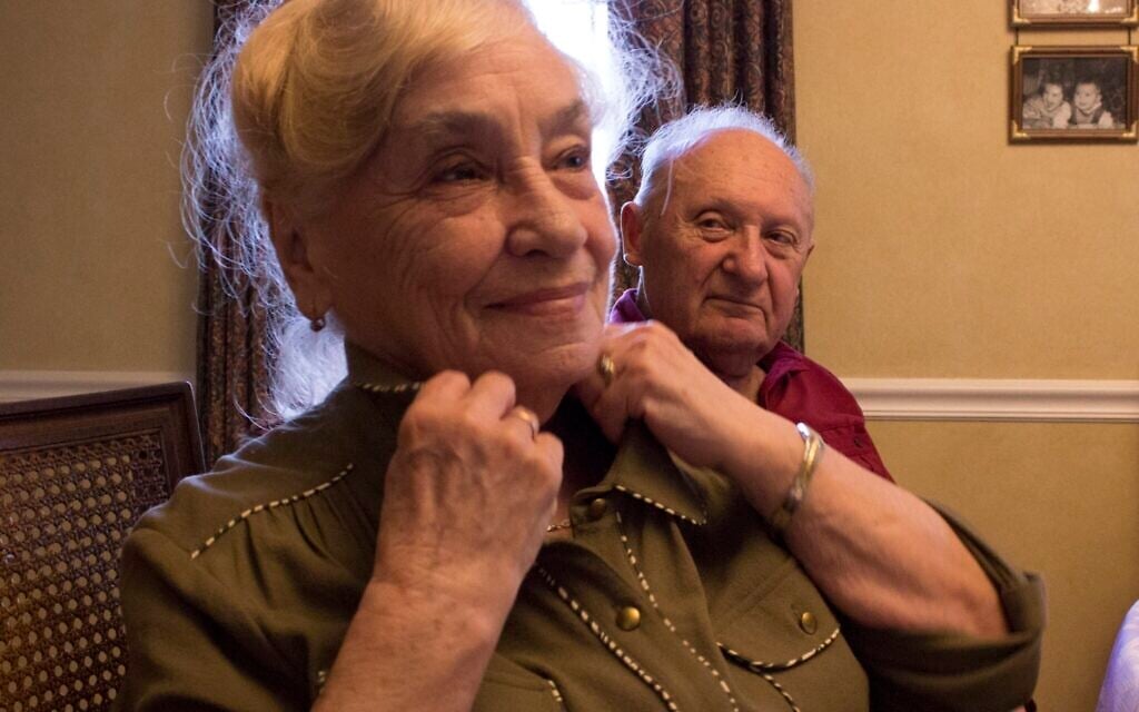 Sulamif Belenkaya, left, and Simon Belenkiy get ready for the Passover holiday in 2016. (Courtesy)