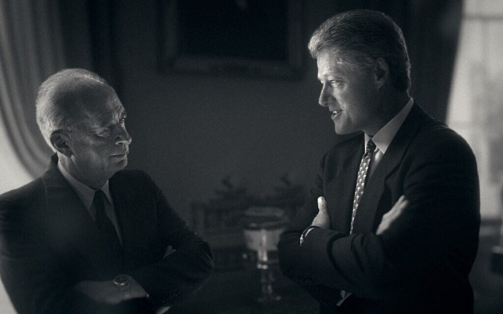 Left to Right: Yitzhak Rabin, Bill Clinton at the White House (William J. Clinton Presidential Library/ Courtesy of Sony Pictures Classics)
