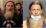 Robert Keith Packer seen during the storming of the Capitol on January 6, 2020 (L) and in custody in Virginia, January 13, 2013. (Screen capture: Twitter/Western Tidewater Regional Jail)