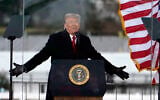 US President Donald Trump speaks at a rally on January 6, 2021, in Washington, shortly before the mob assault on the US Capitol. (AP/Jacquelyn Martin)