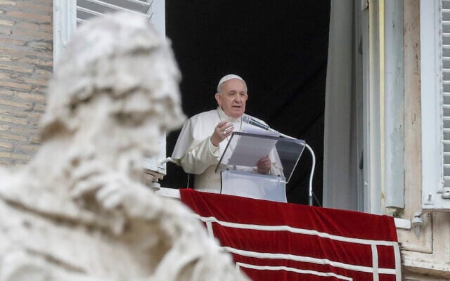 Pope Francis delivers his message during the Angelus noon prayer from the window of his studio overlooking St.Peter's Square, on the Immaculate Conception day, at the Vatican, December 8, 2020. (AP Photo/Andrew Medichini, file) Pope Francis delivers his message during the Angelus noon prayer from the window of his studio overlooking St.Peter's Square, on the Immaculate Conception day, at the Vatican, December 8, 2020. (AP Photo/Andrew Medichini, file)