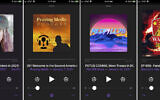 This combination of photos shows various podcasts, Friday, Jan. 15, 2021. (AP Photo/David Hamilton)