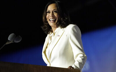 US Vice President-elect Kamala Harris speaks in Wilmington, Delaware, on November 7, 2020 (AP Photo/Andrew Harnik) US Vice President-elect Kamala Harris speaks in Wilmington, Delaware, on November 7, 2020 (AP Photo/Andrew Harnik)
