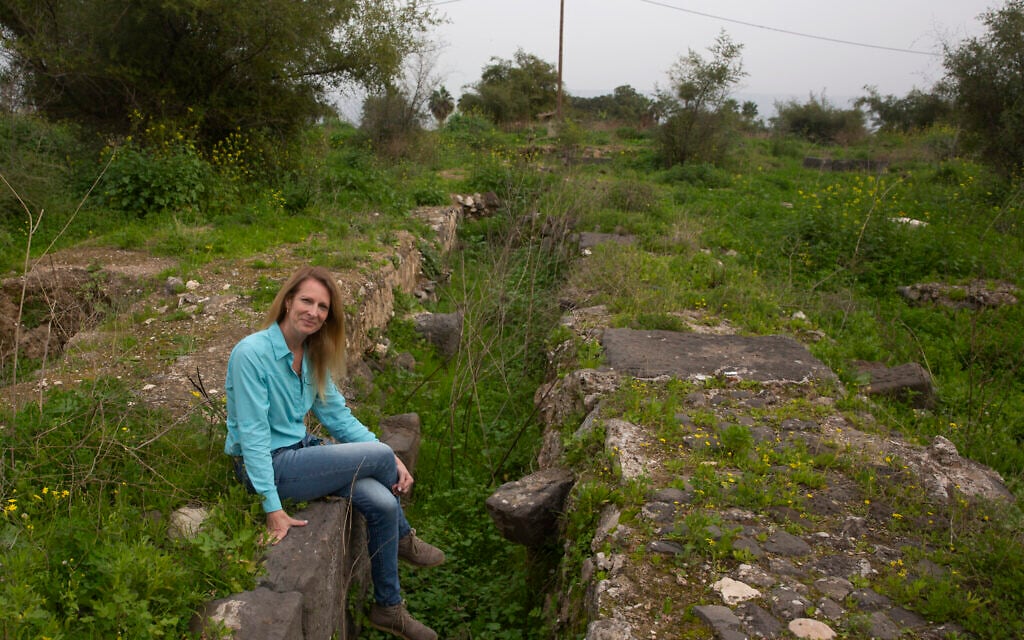 Dr. Katia Cytryn-Silverman, an archaeologist with The Hebrew University of Jerusalem, poses for a portrait at the site of the Al-Juma (Friday) Mosque, in Tiberias, northern Israel, January 27, 2021. (AP Photo/Maya Alleruzzo)