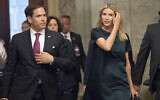 Ivanka Trump, daughter of and adviser to President Donald Trump, is escorted by Sen. Marco Rubio as she arrives at the Capitol to meet with lawmakers about parental leave, in Washington, Tuesday, June 20, 2017. (AP Photo/J. Scott Applewhite)