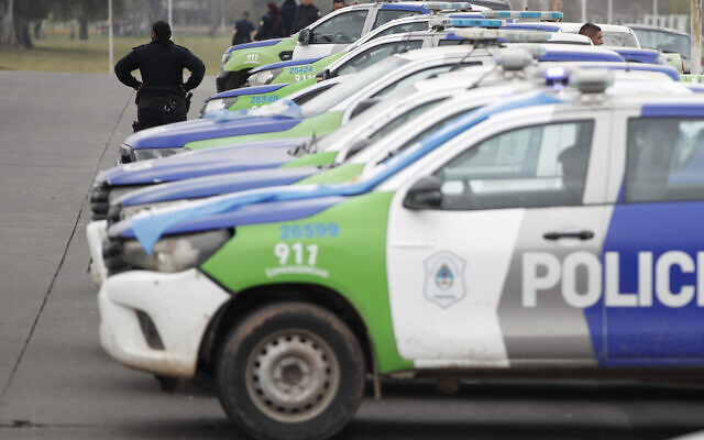 Illustrative: Police cars on the outskirts of Buenos Aires, Argentina, September 9, 2020. (AP Photo/Natacha Pisarenko)