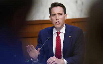 Illustrative: Sen. Josh Hawley, R-Mo., talks during the confirmation hearing for Supreme Court nominee Amy Coney Barrett before the Senate Judiciary Committee, Wednesday, October 14, 2020, on Capitol Hill in Washington. (AP Photo/Patrick Semansky, Pool)