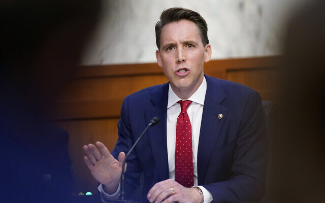 Illustrative: Sen. Josh Hawley, R-Mo., talks during the confirmation hearing for Supreme Court nominee Amy Coney Barrett before the Senate Judiciary Committee, Wednesday, October 14, 2020, on Capitol Hill in Washington. (AP Photo/Patrick Semansky, Pool) Illustrative: Sen. Josh Hawley, R-Mo., talks during the confirmation hearing for Supreme Court nominee Amy Coney Barrett before the Senate Judiciary Committee, Wednesday, October 14, 2020, on Capitol Hill in Washington. (AP Photo/Patrick Semansky, Pool)