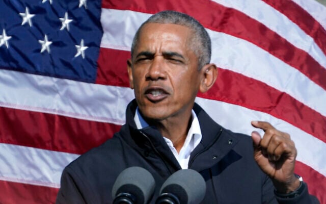 File: Former President Barack Obama speaks at a rally as he campaigns for Joe Biden, Monday, Nov. 2, 2020, at Turner Field in Atlanta. (AP Photo/Brynn Anderson) File: Former President Barack Obama speaks at a rally as he campaigns for Joe Biden, Monday, Nov. 2, 2020, at Turner Field in Atlanta. (AP Photo/Brynn Anderson)