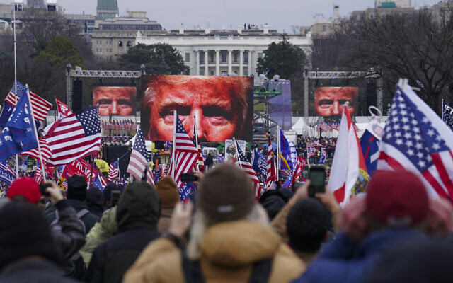 Supporters of then US president Donald Trump in Washington, January 6, 2021. (John Minchillo/AP) Supporters of then US president Donald Trump in Washington, January 6, 2021. (John Minchillo/AP)