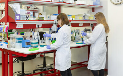 Workers in the Biond Biologics lab in Misgav, Israel (Courtesy)