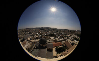 The Old City skyline, as seen from a rooftop in the Christian Quarter, in Jerusalem, on August 5, 2013. (Sliman Khader/Flash90)