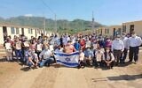Ceremony after the Israeli Embassy in Guatemala completed the Guatelinda project of homes for families that lost their homes in the 2018 Fuego volcano disaster, January 31, 2020 (Courtesy)