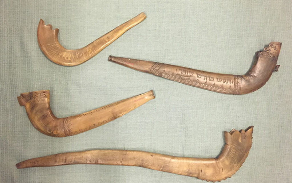 A selection of historical ram’s-horn shofars from the Met collection. From top to bottom: Europe, 19th century (89.4.373); Europe, 18th century (89.4.2899); Russia, 19th century (89.4.3375); Europe, 18th or 19th century (89.4.1501). All instruments are from the Crosby Brown Collection of Musical Instruments, given to the Museum in 1889. (Bradley Strauchen-Scherer)