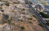 Site of excavations that uncovered a 7th century mosque in the city of Tiberias. (Hebrew University)