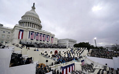 Guests attend the 59th Presidential Inauguration at the US Capitol in Washington, January 20, 2021. (AP Photo/Carolyn Kaster)